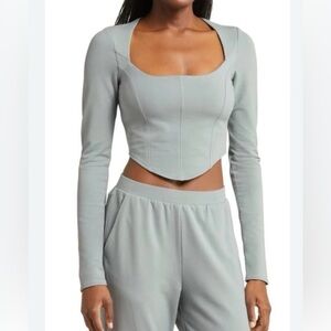 Alo Soft Sculpt Long Sleeve Top Mint Green Medium